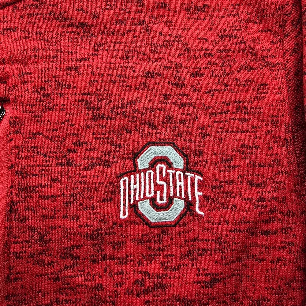 Ohio State Buckeyes Champion Jacket‎ Mens XL Red Fleece Full Zip NCAA College